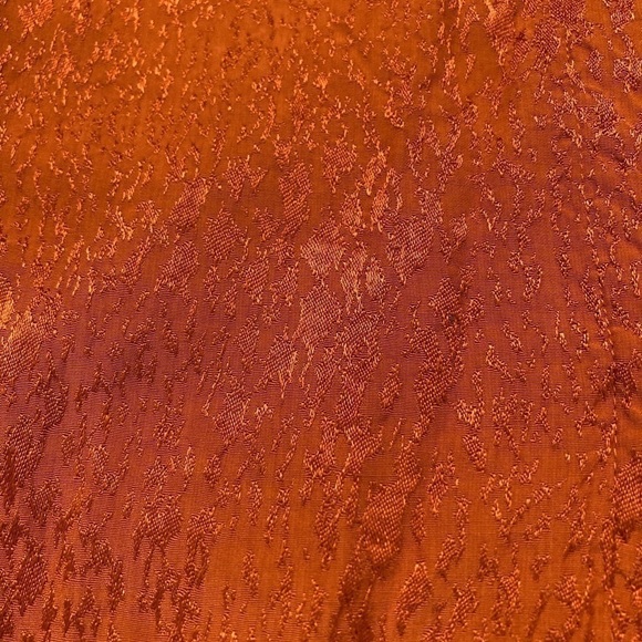 Aritzia Babaton Power embossed rust orange silky collarless blouse - Picture 3 of 9